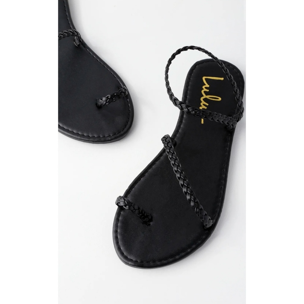 NEW LULUs flat braided vegan leather sandals